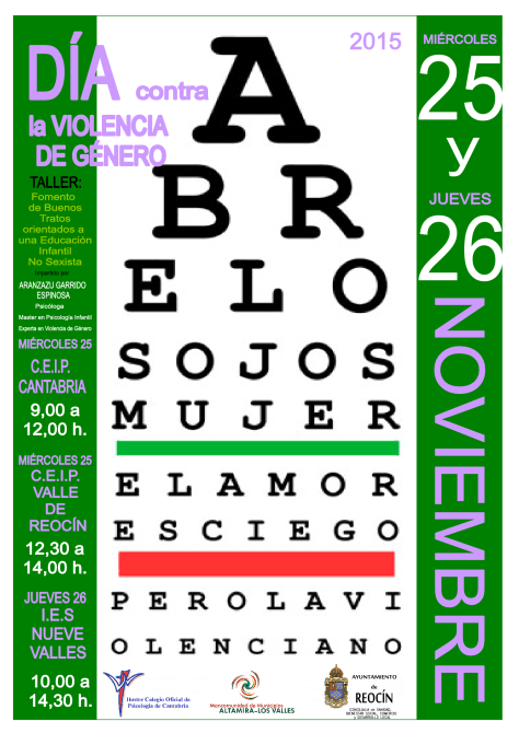 CARTEL CHARLA VIOLENCIA DE GENERO 25 -26NOVIEMBRE