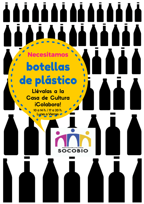 cartel recogida de botellas de plastico