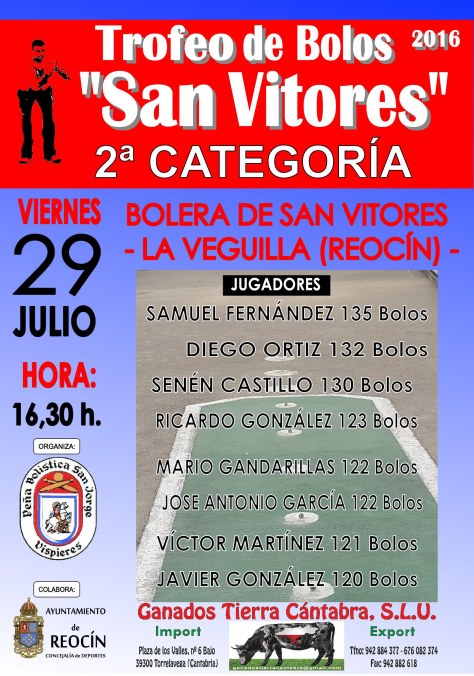 CARTEL BOLOS TROFEO SAN VITORES 2016