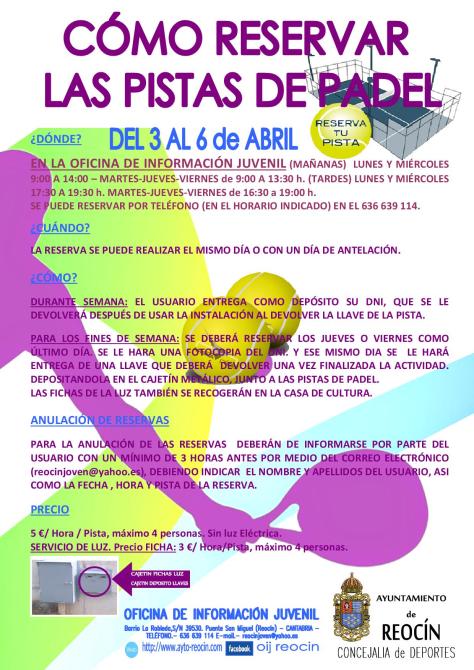 rservas pistas de padel en la oij
