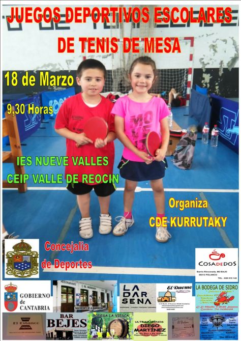 tenis de mesa escolares