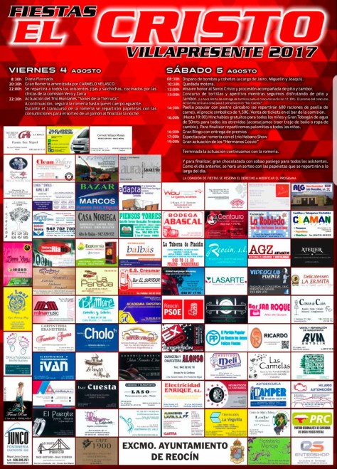 cartel fiestas EL CRISTO VILLAPRESENTE 2017