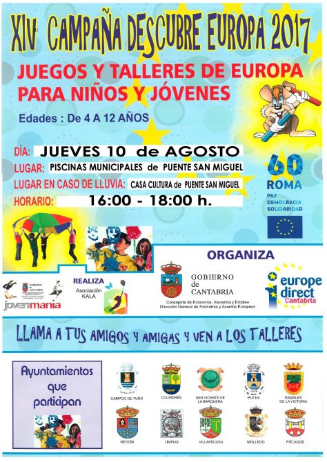 XIV CAMPAÑA DESCUBRE EUROPA 2017. JUEGOS Y TALLERES PARA NIÑOS