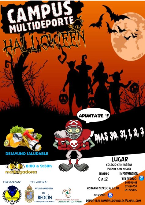 cartel campus multideporte HALLOWEEN