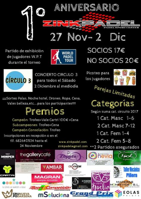 torneo aniversario zink padel