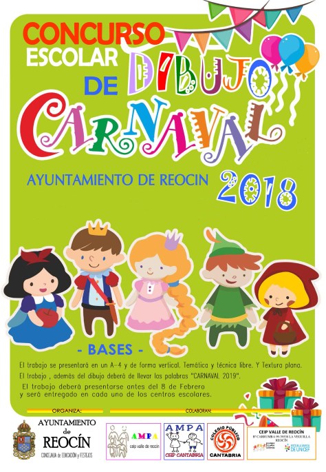 cartel concurso escolar de dibujo de carnaval 2018