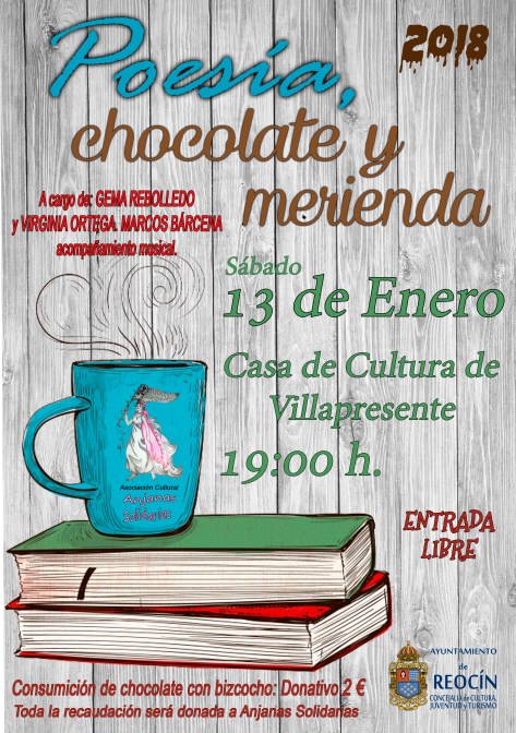 Cartel poesia y chocolate VILLAPRESENTE 2018