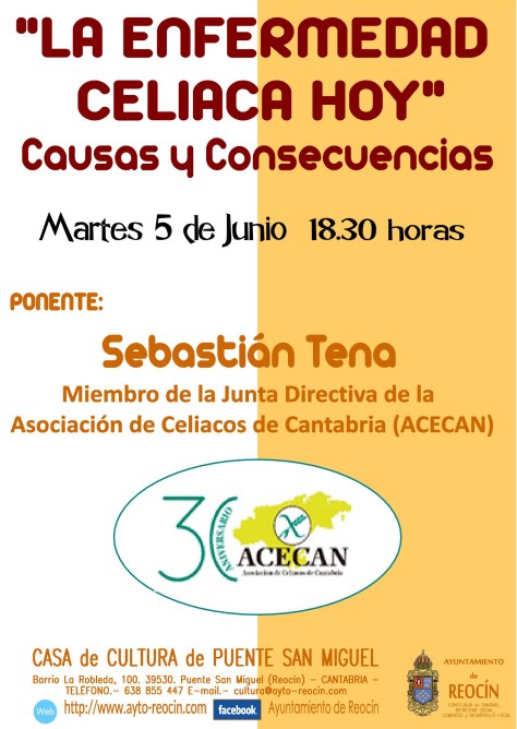 CARTEL charla ENFERMEDAD CELIACA 2018