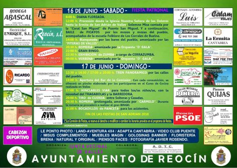 cartel fiestas de SAN ADRIAN 20182