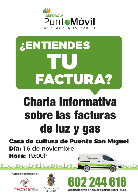 Cartel - Charla Iberdrola en Puente San Miguel