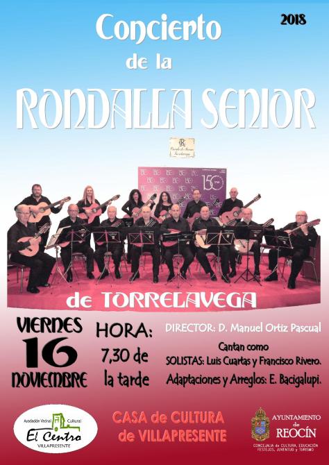 cartel rondalla senior de torrelavega 16 noviembre 18