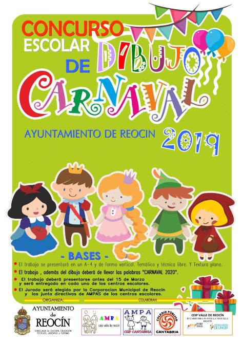 cartel concurso escolar de dibujo de carnaval 2019