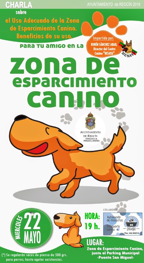 NUEVO CARTEL ZONA DE ESPARCIMIENTO CANINO 22 DE MAYO 2019