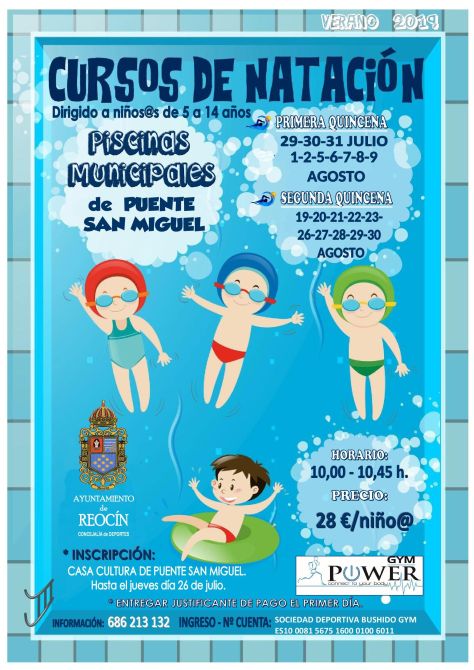 cartel curso piscinas 2019 PUENTE SAN MIGUEL