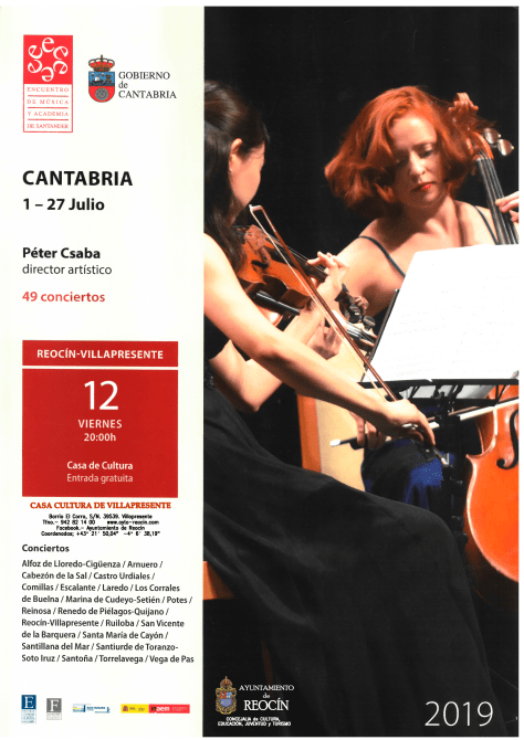 CARTEL ENCUENTRO DE MUSICA 2019 EN REOCIN 12 JULIO