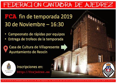 cartel campeonato de ajedrez en villapresente