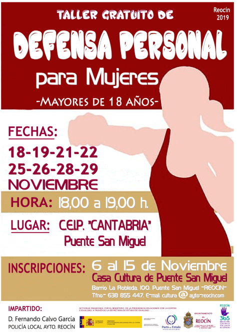 CARTEL DEFENSA PERSONAL PARA MUJERES 2019