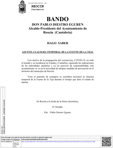 bando fuente la teja