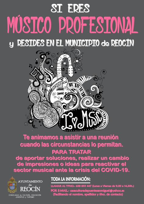 cartel REUNION MUSICOS PROFESIONALES EN EL MUNICIPIO